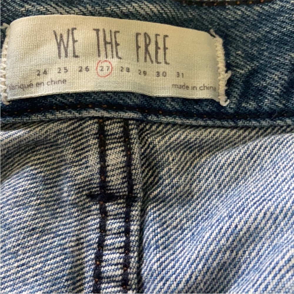 We The Free Blue Distressed Jean Patchwork Shorts - Picture 10 of 10